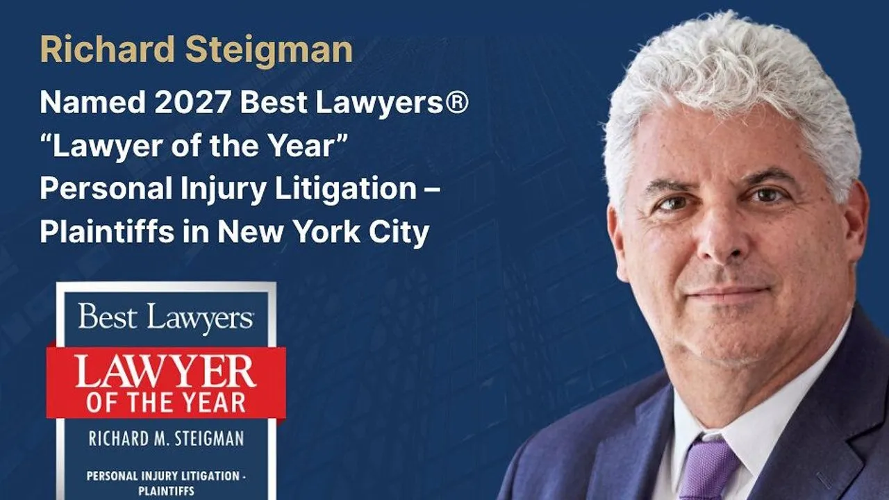 Portrait of a man beside a Best Lawyers Lawyer of the Year award graphic.