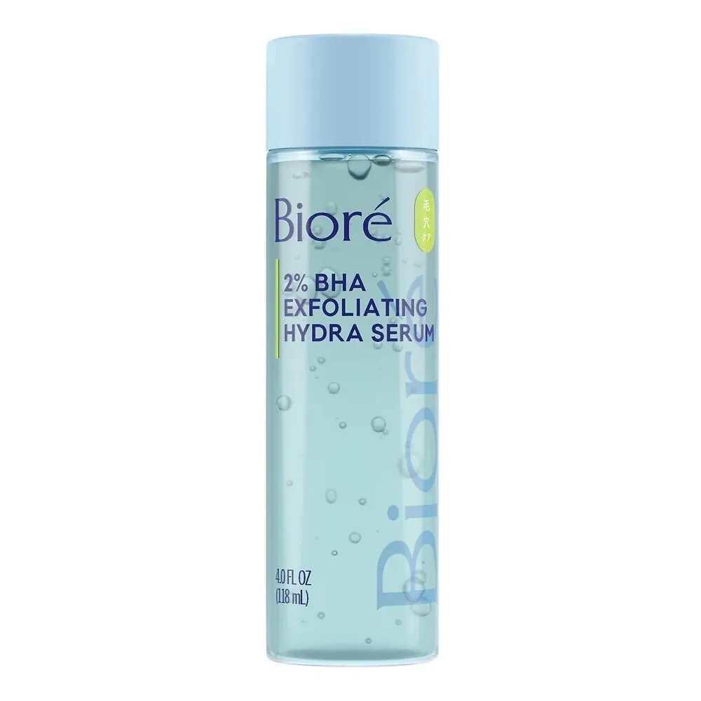 A bottle of Bioré 2% BHA Exfoliating Hydra Serum.